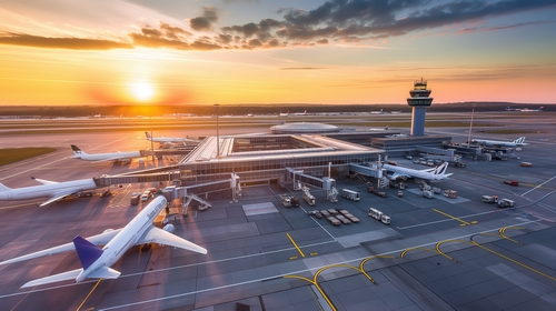 Airport terminal and apron covered by private LTE and an in-building DAS